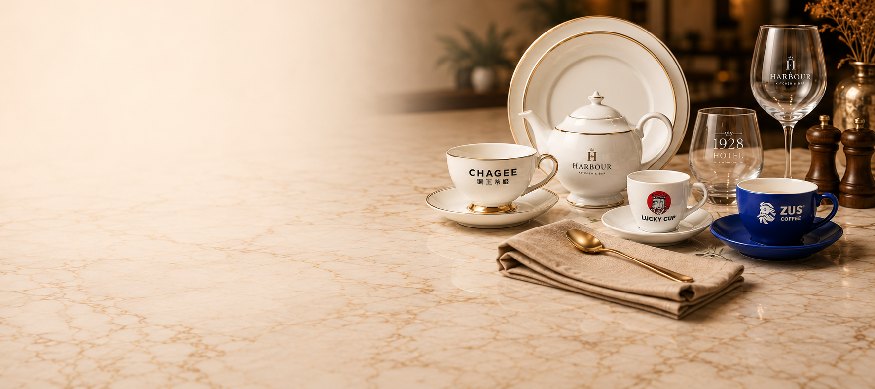 Custom tableware for corporate and hospitality businesses
